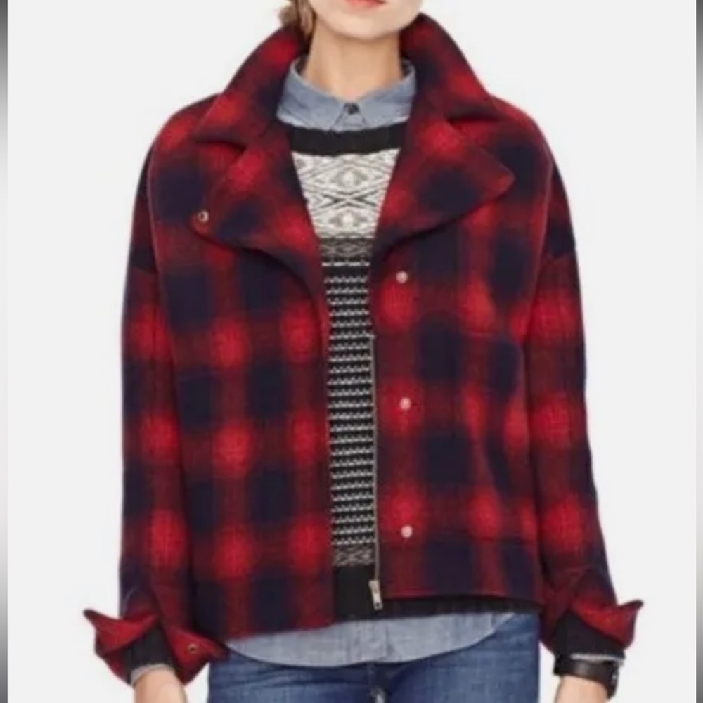 Wool And Angora Blend Fossil Plaid Fossil Jacket - image 1